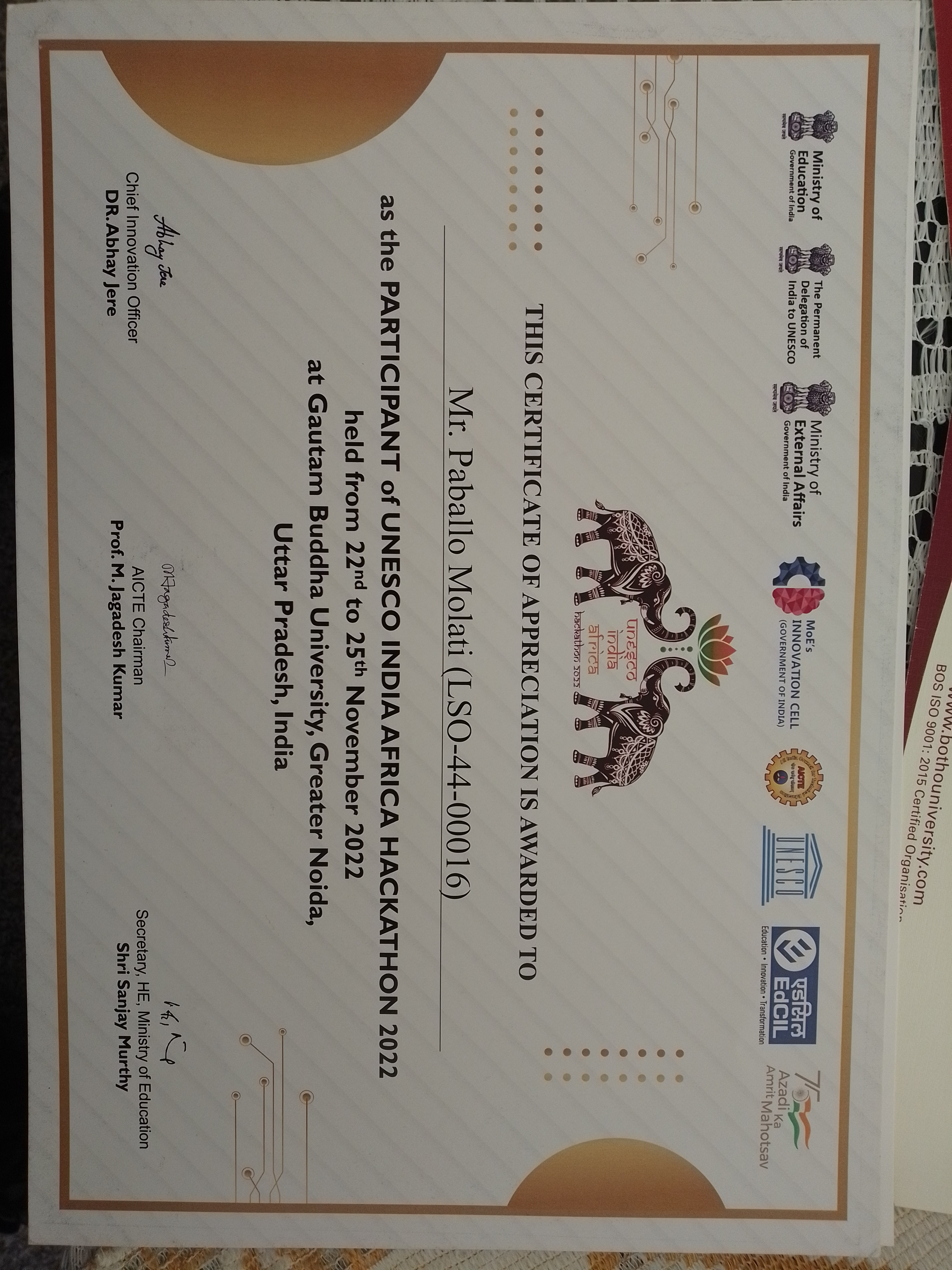 certificate